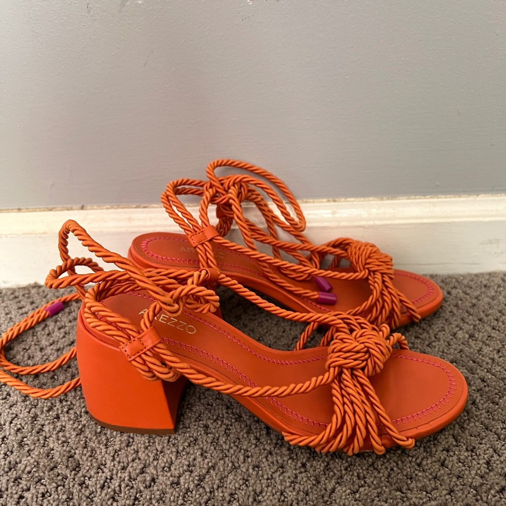 Orange 2 inch heal sandle